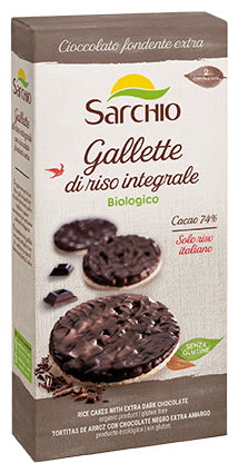 Rice cakes with dark chocolate